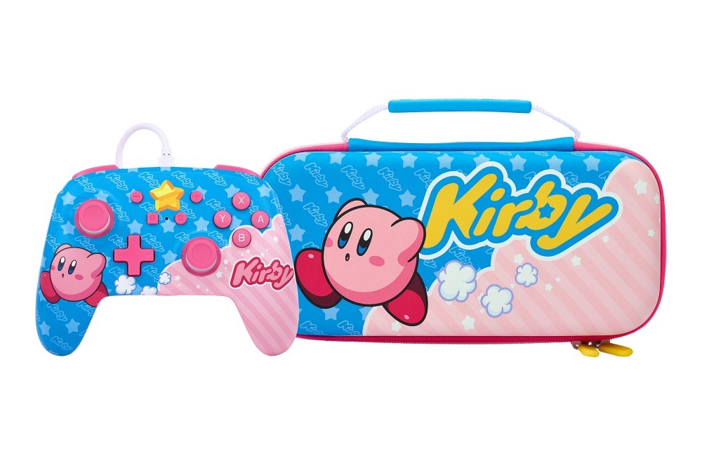PowerA Kirby Wired Controller and Protection Case for Nintendo Switch